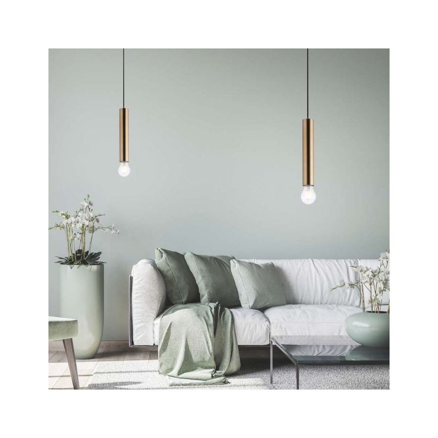 Leuchten Direkt 15617-60 - Lustra ar auklu BRUNA 1xE27/60W/230V misiņš