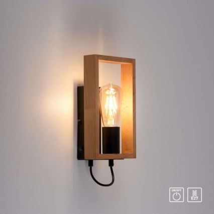 Leuchten Direkt 15654-18 - Sienas lampa FRANKY 1xE27/60W/230V akācija