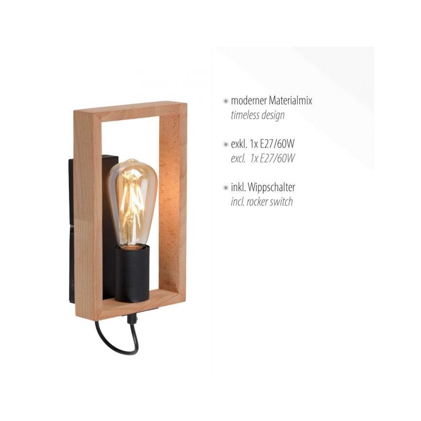 Leuchten Direkt 15654-18 - Sienas lampa FRANKY 1xE27/60W/230V akācija