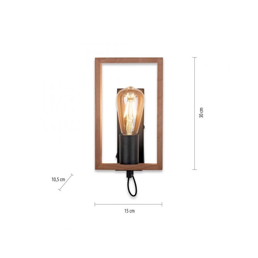 Leuchten Direkt 15654-18 - Sienas lampa FRANKY 1xE27/60W/230V akācija