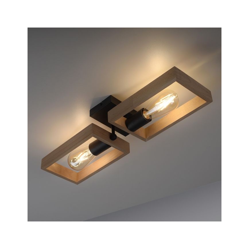 Leuchten Direkt 15657-18 - Virsapmetuma lustra FRANKY 2xE27/60W/230V akācija