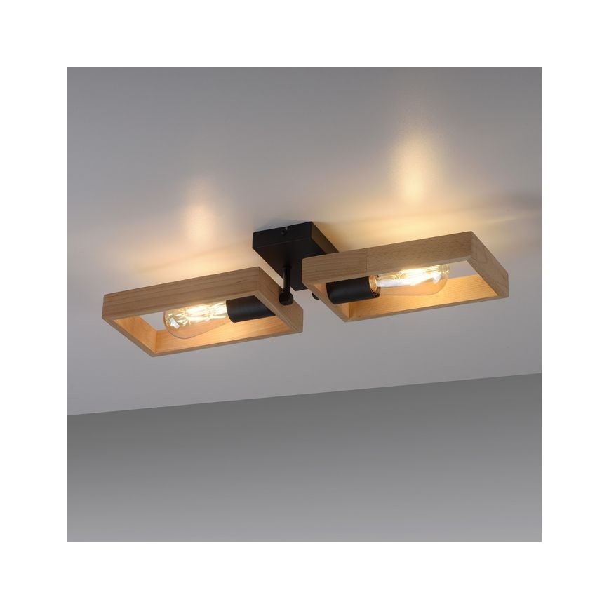 Leuchten Direkt 15657-18 - Virsapmetuma lustra FRANKY 2xE27/60W/230V akācija