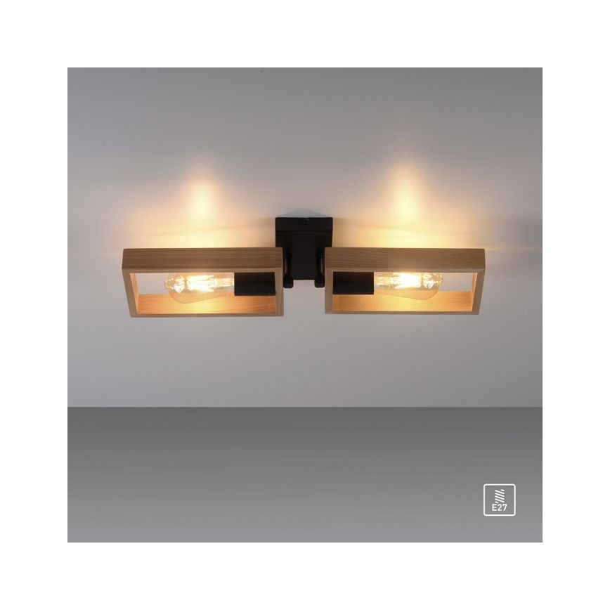 Leuchten Direkt 15657-18 - Virsapmetuma lustra FRANKY 2xE27/60W/230V akācija