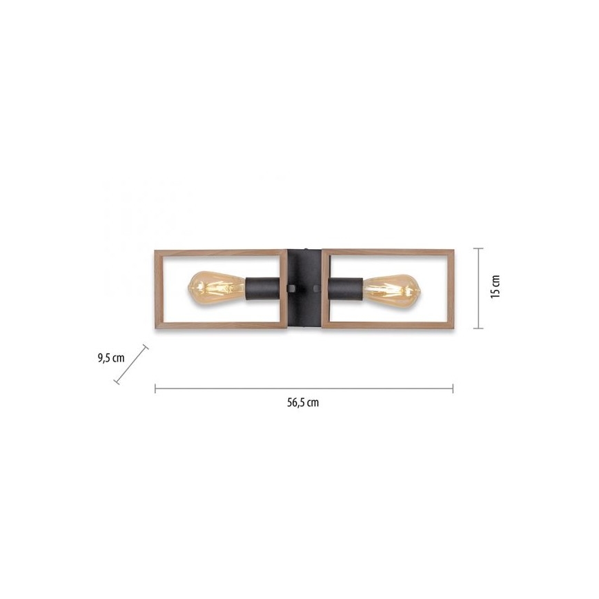 Leuchten Direkt 15657-18 - Virsapmetuma lustra FRANKY 2xE27/60W/230V akācija