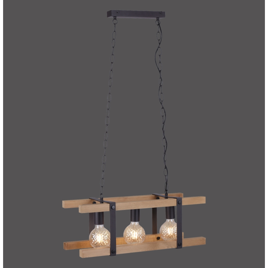 Leuchten Direkt 15683-79 - Lustra ar ķēdi EDITH 3xE27/60W/230V priede