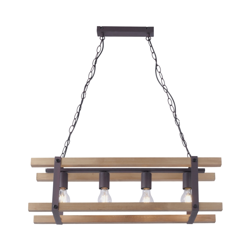 Leuchten Direkt 15684-79 - Lustra ar ķēdi EDITH 4xE27/60W/230V priede
