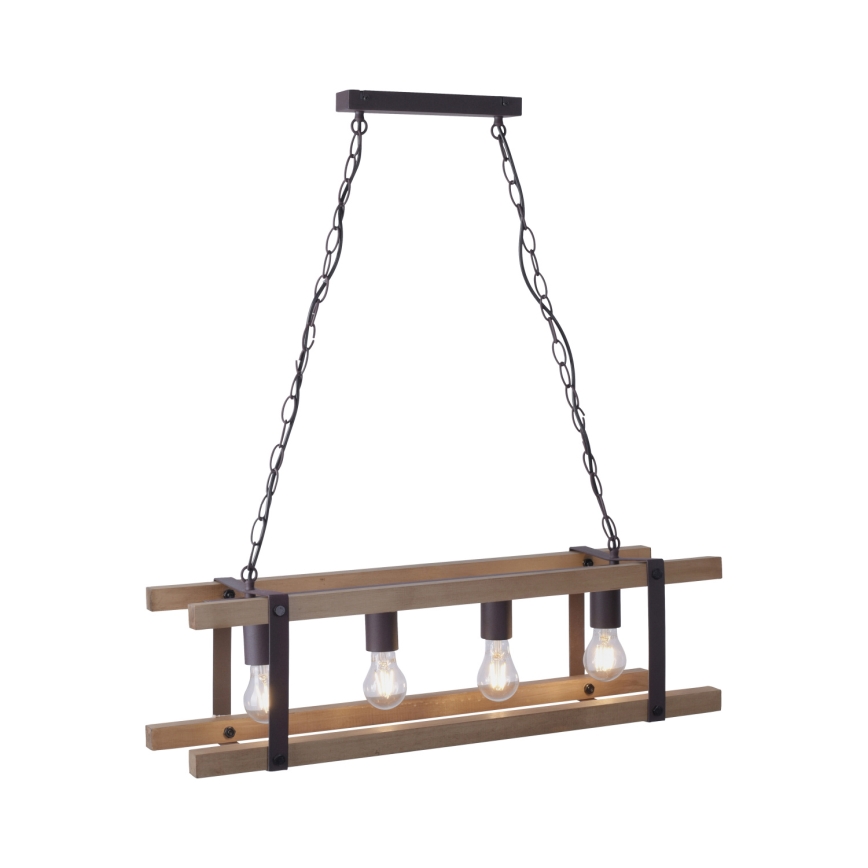 Leuchten Direkt 15684-79 - Lustra ar ķēdi EDITH 4xE27/60W/230V priede