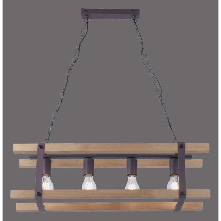 Leuchten Direkt 15684-79 - Lustra ar ķēdi EDITH 4xE27/60W/230V priede