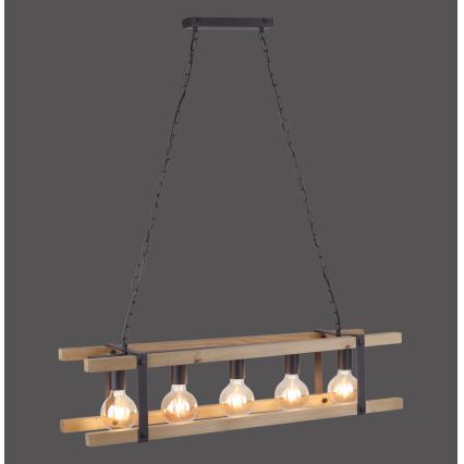 Leuchten Direkt 15685-79 - Lustra ar ķēdi EDITH 5xE27/60W/230V priede