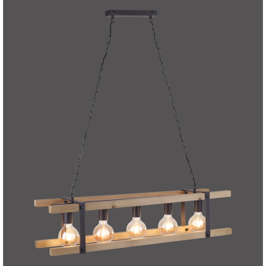 Leuchten Direkt 15685-79 - Lustra ar ķēdi EDITH 5xE27/60W/230V priede