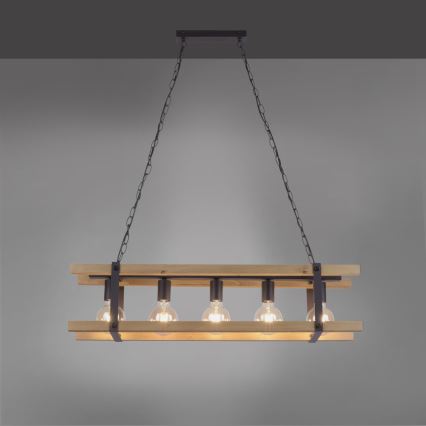 Leuchten Direkt 15685-79 - Lustra ar ķēdi EDITH 5xE27/60W/230V priede