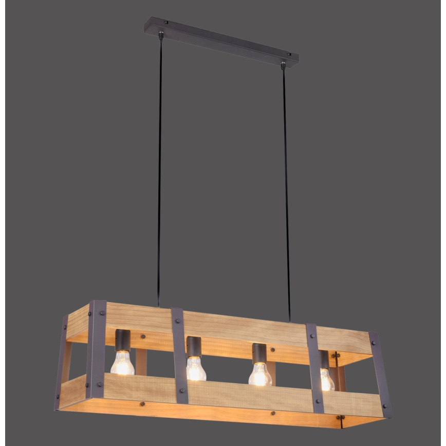 Leuchten Direkt 15721-79 - Lustra ar auklu CRATE 4xE27/60W/230V