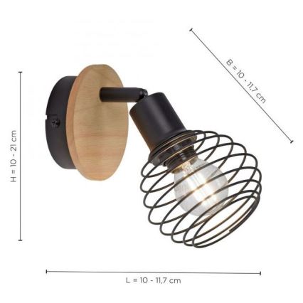 Leuchten Direkt 15921-79 - Sienas starmetis EUGEN 1xE14/40W/230V ozols