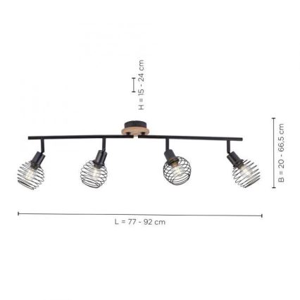 Leuchten Direkt 15924-79 - Starmetis EUGEN 4xE14/40W/230V ozols