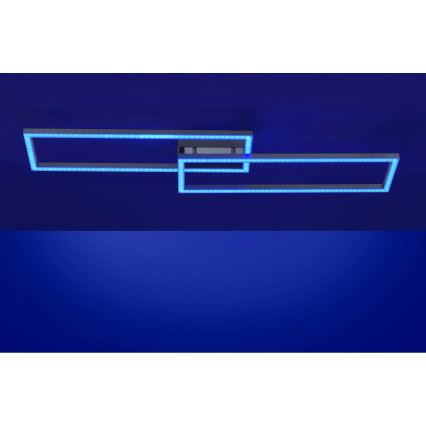 Leuchten Direkt 16430-55 - LED RGBW regulējama griestu lampa MAXI 2xLED/18W/230V 2700-5000K matēta hroma apdare + tālvadība