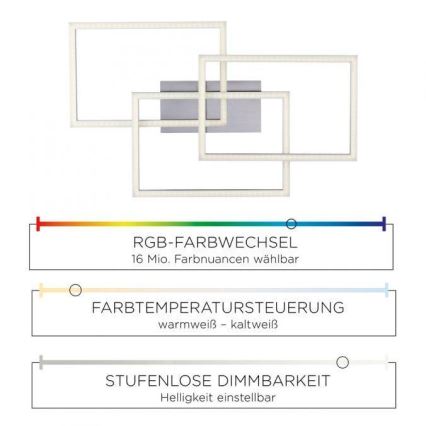 Leuchten Direkt 16431-55 - LED RGB Aptumšojama virsapmetuma lustra MAXI LED/27W/230V + tālvadības pults