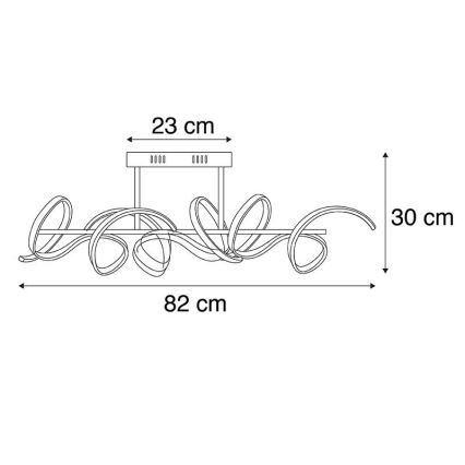 Leuchten Direkt 19032-21 - LED Aptumšojama virsapmetuma lustra CURLS LED/25,8W/230V