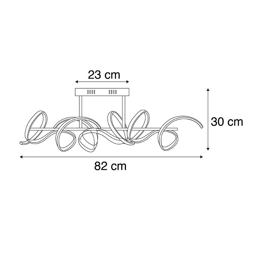 Leuchten Direkt 19032-21 - LED Aptumšojama virsapmetuma lustra CURLS LED/25,8W/230V