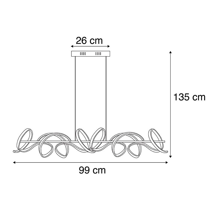 Leuchten Direkt 19033-21 - LED Aptumšojama lustra ar auklu CURLS LED/40,8W/230V