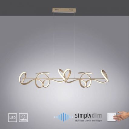 Leuchten Direkt 19033-60 - LED Aptumšojama lustra ar auklu CURLS LED/40,8W/230V