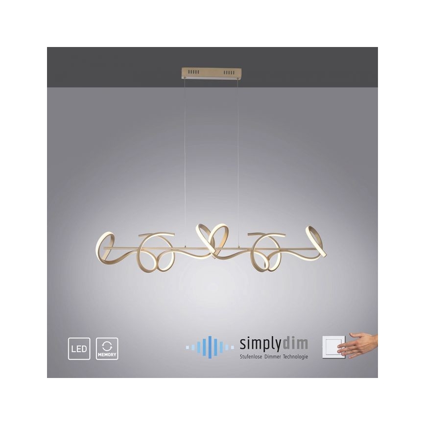 Leuchten Direkt 19033-60 - LED Aptumšojama lustra ar auklu CURLS LED/40,8W/230V