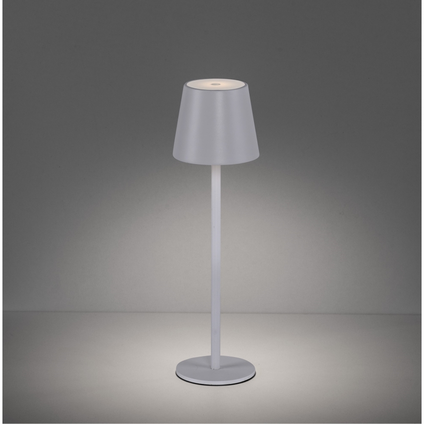 Leuchten Direkt 19250-16 - LED Aptumšojama uzlādējama āra galda lampa EURIA LED/3W/5V 2600 mAh IP54 balta