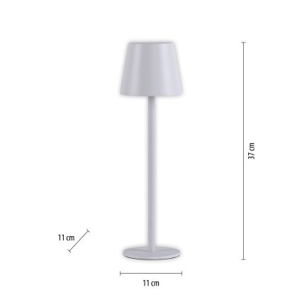 Leuchten Direkt 19250-16 - LED Aptumšojama uzlādējama āra galda lampa EURIA LED/3W/5V 2600 mAh IP54 balta