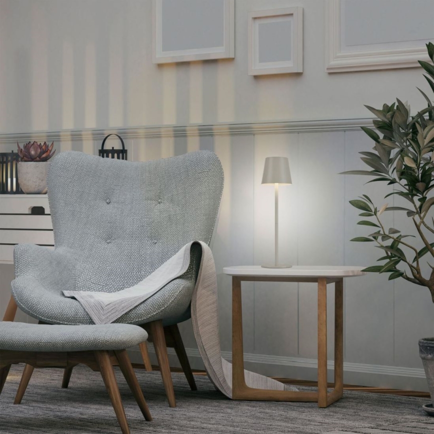 Leuchten Direkt 19250-40 - LED Aptumšojama uzlādējama āra galda lampa EURIA LED/3W/5V 2600 mAh IP54 pelēka