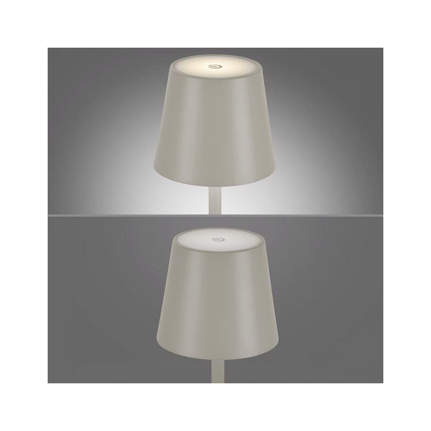 Leuchten Direkt 19250-40 - LED Aptumšojama uzlādējama āra galda lampa EURIA LED/3W/5V 2600 mAh IP54 pelēka