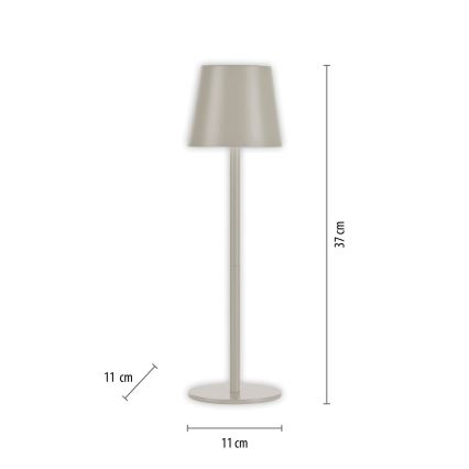 Leuchten Direkt 19250-40 - LED Aptumšojama uzlādējama āra galda lampa EURIA LED/3W/5V 2600 mAh IP54 pelēka