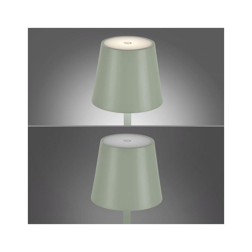 Leuchten Direkt 19250-43 - LED Aptumšojama uzlādējama āra galda lampa EURIA LED/3W/5V IP54 zaļa