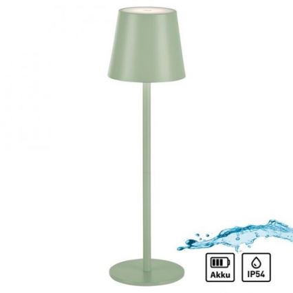Leuchten Direkt 19250-43 - LED Aptumšojama uzlādējama āra galda lampa EURIA LED/3W/5V IP54 zaļa