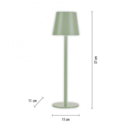 Leuchten Direkt 19250-43 - LED Aptumšojama uzlādējama āra galda lampa EURIA LED/3W/5V IP54 zaļa