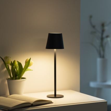 Leuchten Direkt 19250-18 - LED Aptumšojama uzlādējama āra galda lampa EURIA LED/3W/5V 2600 mAh IP54 melna