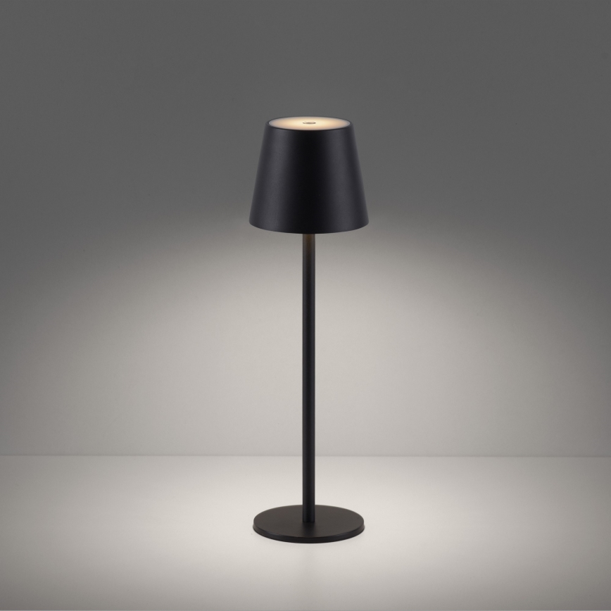 Leuchten Direkt 19250-18 - LED Aptumšojama uzlādējama āra galda lampa EURIA LED/3W/5V 2600 mAh IP54 melna