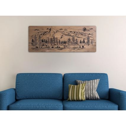 Li-Go 23521/OVL/DUB3 - LED sienas dekorācija ar regulējamu spilgtumu LED/10W/5V 30000 mAh 130x50 cm ozols/Kalnu kotedža