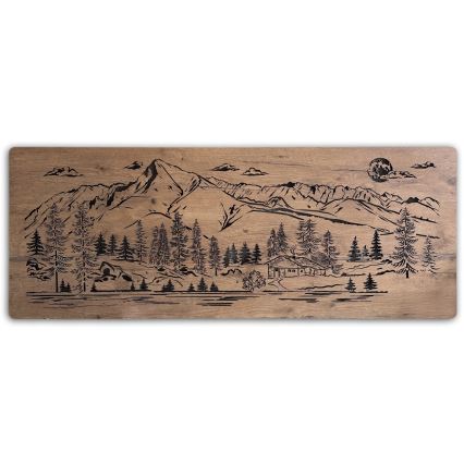 Li-Go 23521/OVL/DUB3 - LED sienas dekorācija ar regulējamu spilgtumu LED/10W/5V 30000 mAh 130x50 cm ozols/Kalnu kotedža