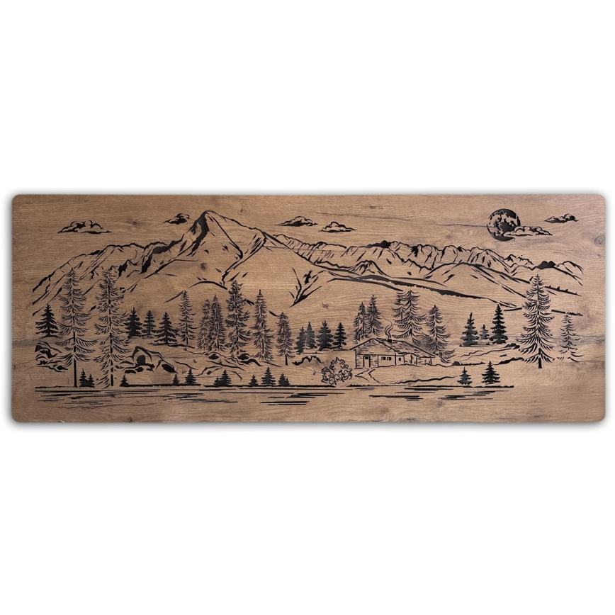 Li-Go 23521/OVL/DUB3 - LED sienas dekorācija ar regulējamu spilgtumu LED/10W/5V 30000 mAh 130x50 cm ozols/Kalnu kotedža