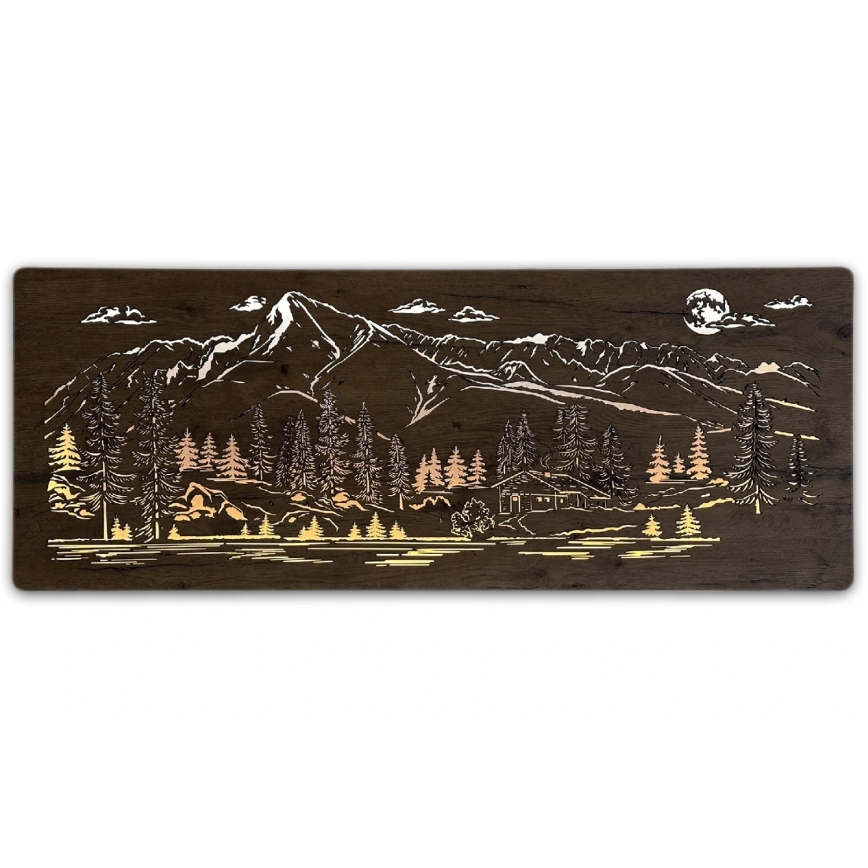 Li-Go 23524/DUB2 - Regulējama LED sienas dekorācija LED/24W/230V 130x50 cm ozols/kalnu kotedža