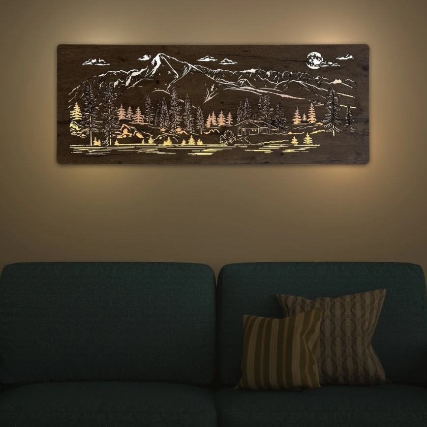 Li-Go 23524/DUB2 - Regulējama LED sienas dekorācija LED/24W/230V 130x50 cm ozols/kalnu kotedža