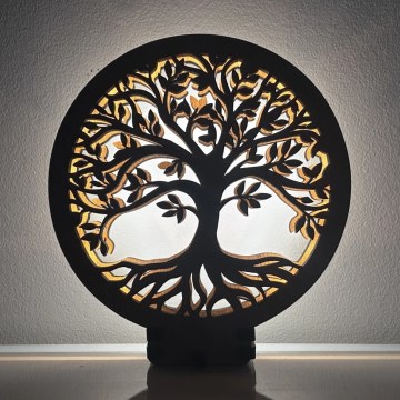 Li-Go 23577/DUB2 - LED galda dekorācija ar regulējamu spilgtumu LED/12W/230V 20x22 cm ozols/Dzīvības koks