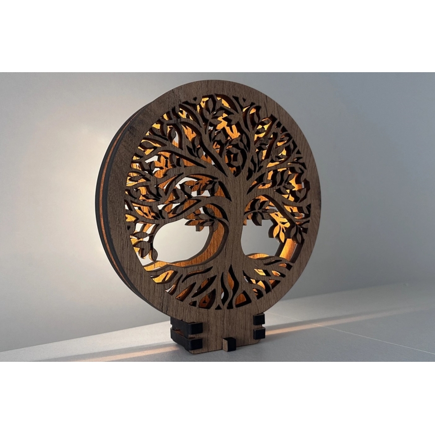 Li-Go 23577/DUB2 - LED galda dekorācija ar regulējamu spilgtumu LED/12W/230V 20x22 cm ozols/Dzīvības koks