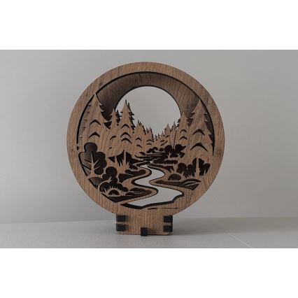 Li-Go 23580/DUB2 - LED ar regulējamu spilgtumu galda dekorācija LED/12W/230V 20x22 cm ozols/mežā