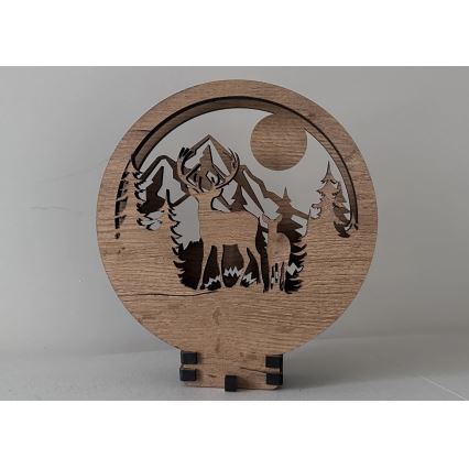 Li-Go 23592/DUB2 - LED regulējama galda dekorācija LED/12W/230V 20x22 cm ozols/briedis un briedene