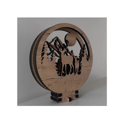 Li-Go 23592/DUB2 - LED regulējama galda dekorācija LED/12W/230V 20x22 cm ozols/briedis un briedene