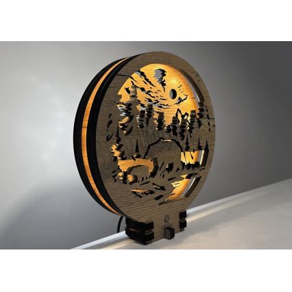 Li-Go 23595/DUB2 - Regulējama LED galda dekorācija LED/12W/230V 20x22 cm ozols/Lāči