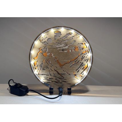 Li-Go 23595/DUB2 - Regulējama LED galda dekorācija LED/12W/230V 20x22 cm ozols/Lāči