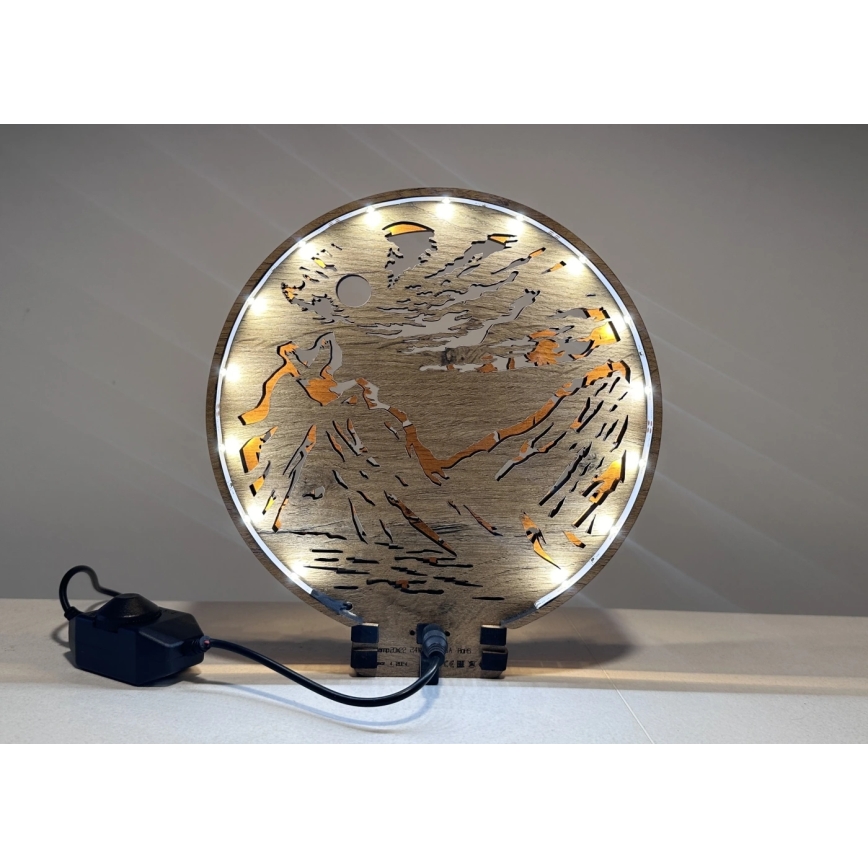 Li-Go 23595/DUB2 - Regulējama LED galda dekorācija LED/12W/230V 20x22 cm ozols/Lāči