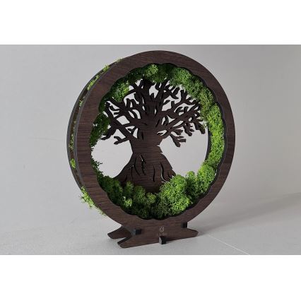 Li-Go 23604/DUB2 - Regulējama LED galda dekorācija LED/12W/230V 20x22 cm ozols/sūna un koks