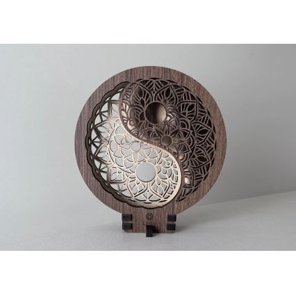 Li-Go 23607/O - Regulējama LED galda dekorācija LED/12W/230V 20x22 cm valrieksts/Jin Jang